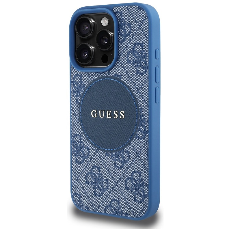 Guess HC MagSafe PU 4G Circle with Classic Logo case for iPhone 16 Pro Max Blue - Billede 2