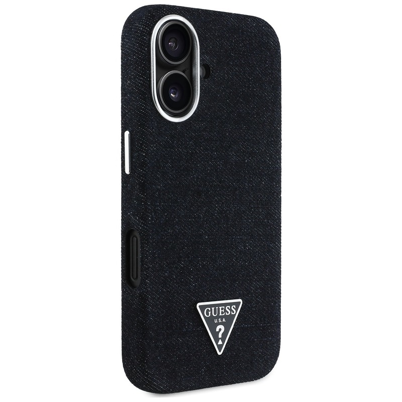 Guess HC MagSafe FW Denim Triangle Logo Case for iPhone 16 Black - Billede 4