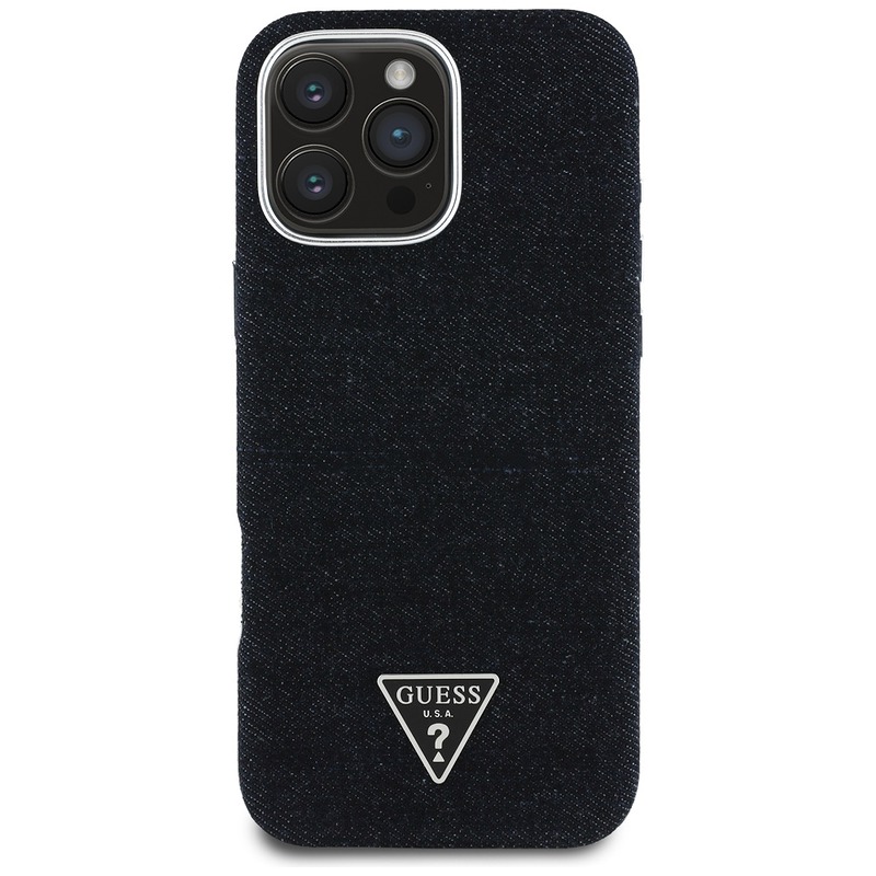 Guess HC MagSafe FW Denim Triangle Logo Case for iPhone 16 Pro Black - Billede 3