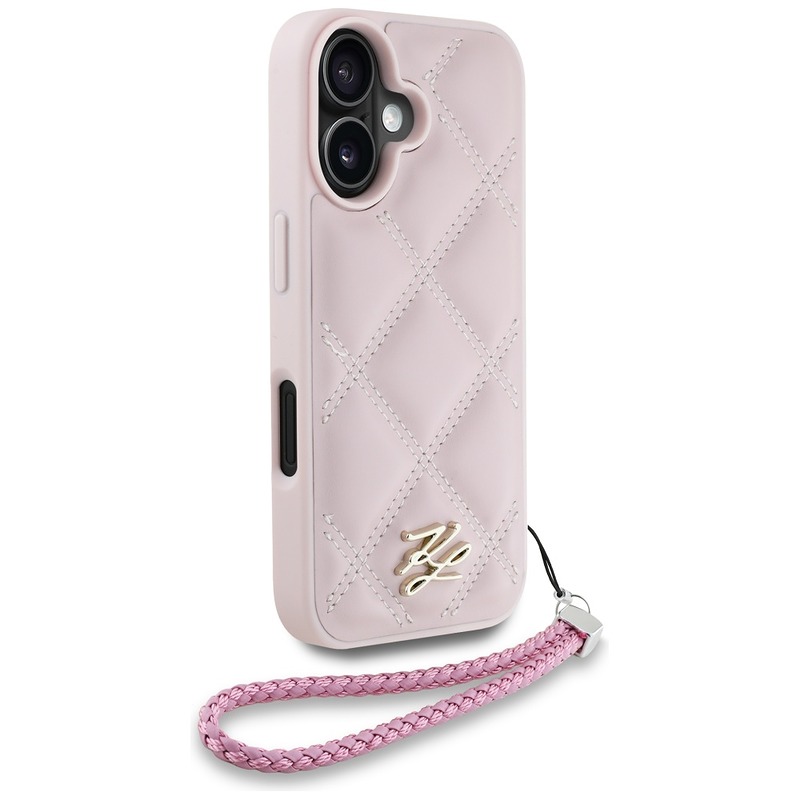 Karl Lagerfeld HC Quilted PU Initial Logo & Chain Strap case for iPhone 16 Pink - Billede 3