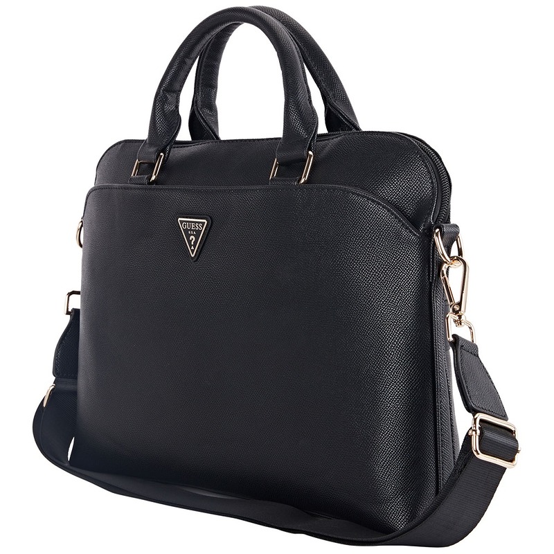 Guess Computer Bag Grained PU Zipper Pocket & Triangle Logo for 15" Laptop Black - Billede 3