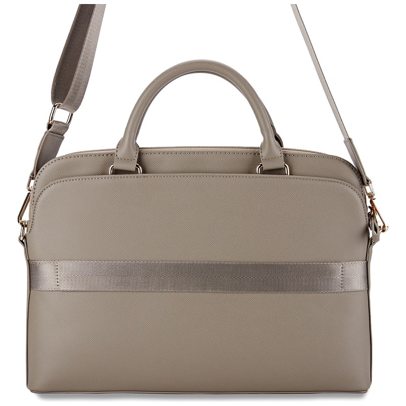 Guess Computer Bag Grained PU Zipper Pocket & Triangle Logo for 15" Laptop Brown - Billede 2