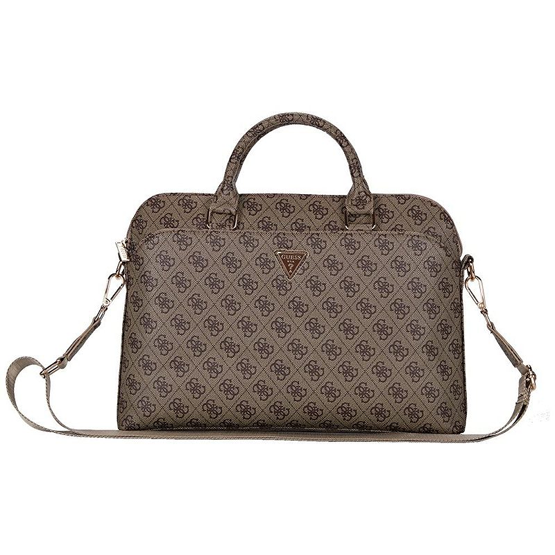 Guess Computer Bag 4G Zipper Pocket & Triangle Logo for 15" Laptop Brown