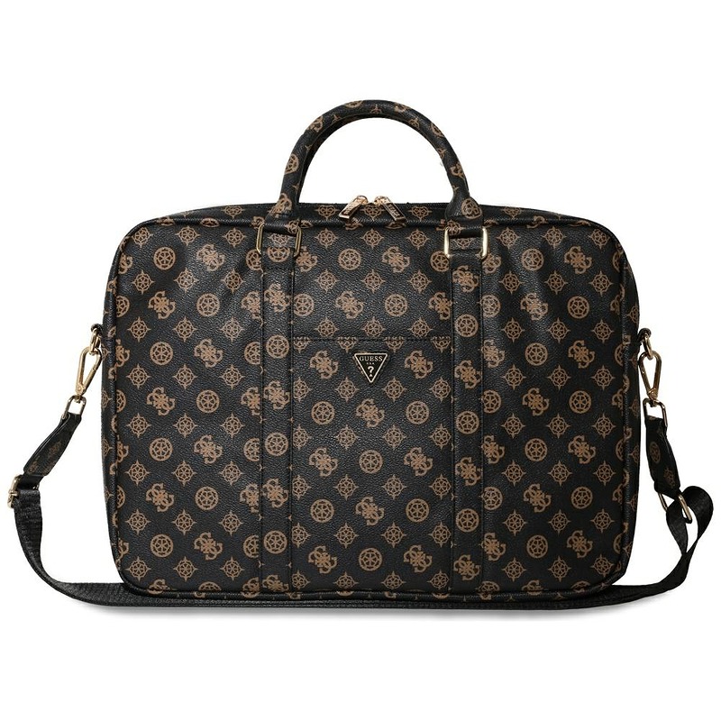 Guess Computer Bag Peony Front Pocket & Zipper Triangle Logo for 16" Laptop Black