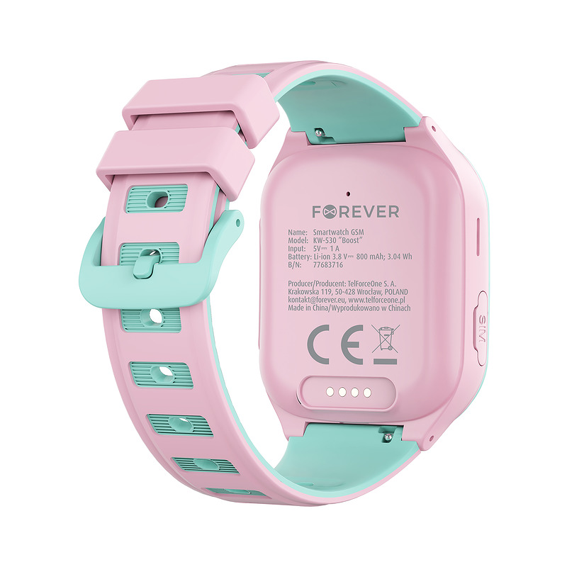 Forever smartwatch GPS WiFi 4G Kids Boost KW-530 Pink - Billede 5
