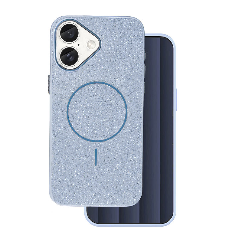 Glitter Thin Mag case for iPhone 16e / 17e blue