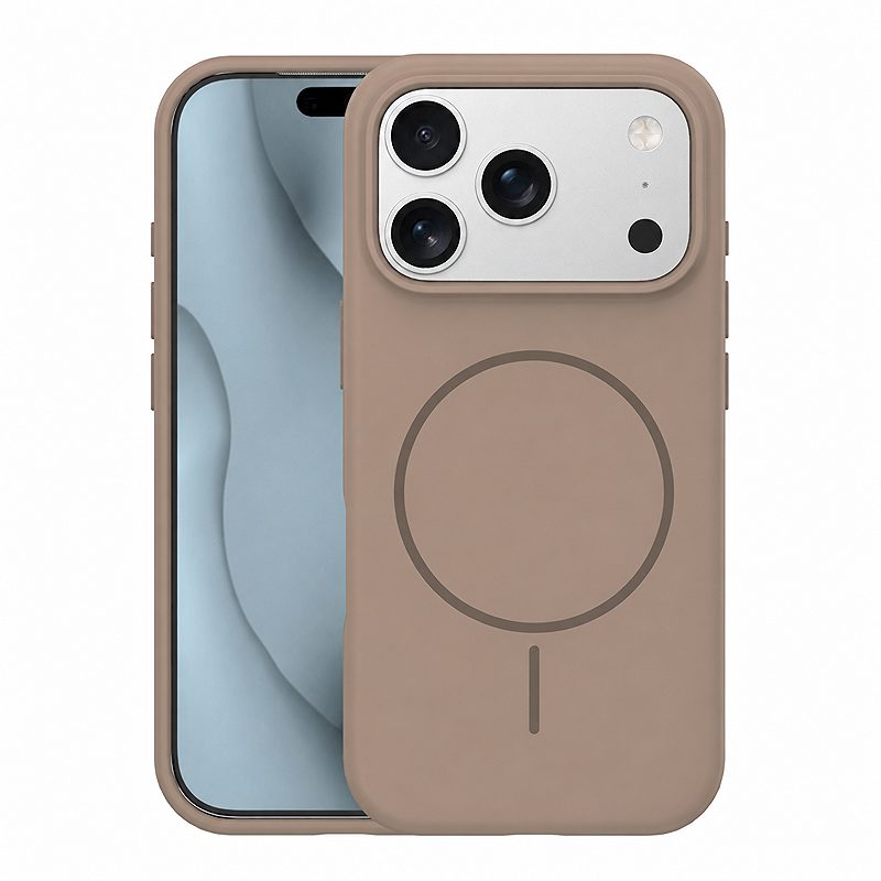 Silicone Thin Mag case for iPhone 17 Pro Max 6,9" / 18 Pro Max 6,9" brown