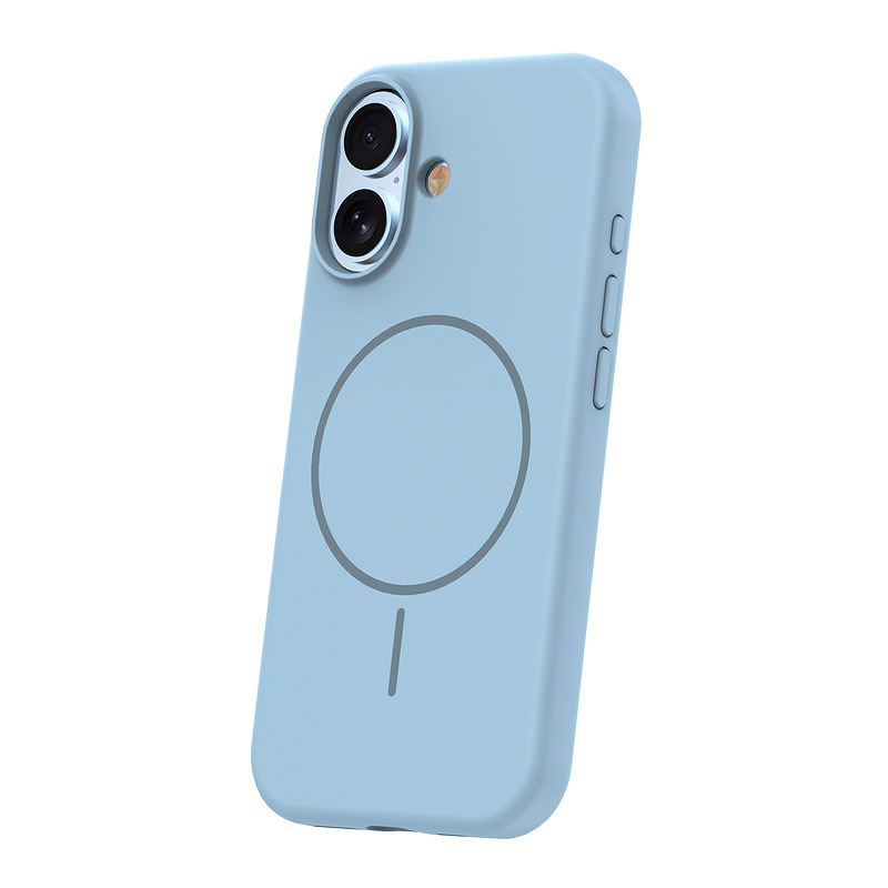 Silicone Thin Mag case for iPhone 17 / 18 6,3" light blue - Billede 2