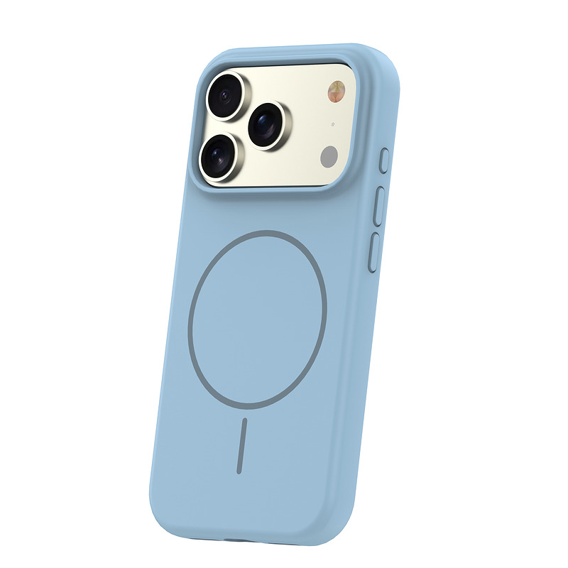 Silicone Thin Mag case for iPhone 17 Pro / 18 Pro 6,3" light blue - Billede 3