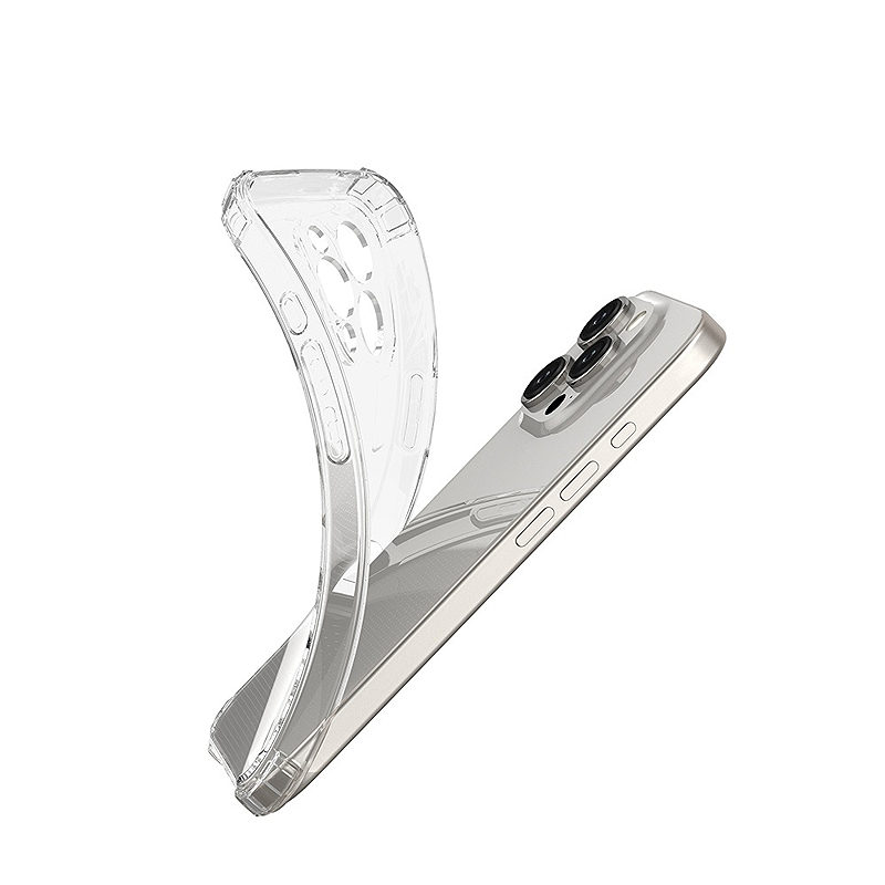 Anti Shock 1,5 mm case for iPhone 17 Pro 6,3" transparent big hole - Billede 4