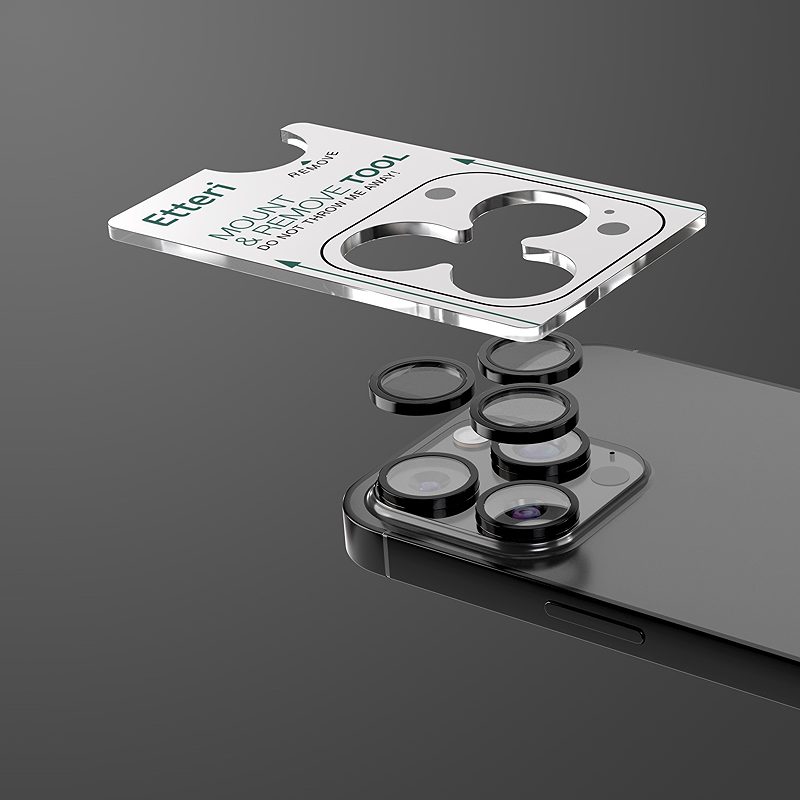 Etteri camera lens protector for iPhone 15 Pro / 15 Pro Max black - Billede 4