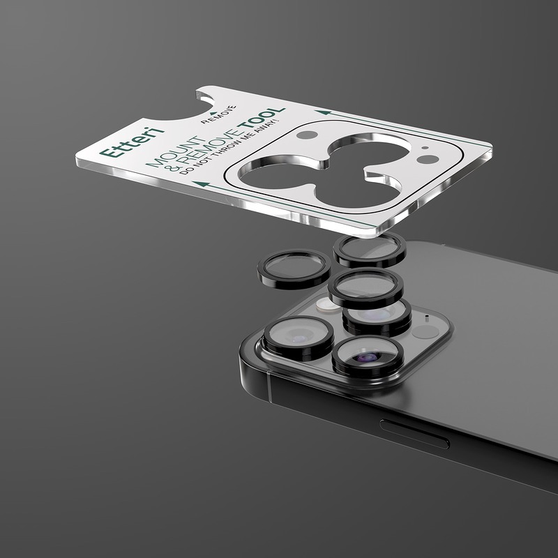Etteri camera lens protector for iPhone 16 Pro / 16 Pro Max black - Billede 4