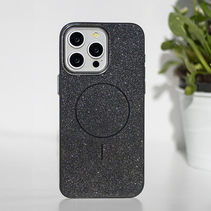 Glitter Thin Mag case for iPhone 17 Pro 6,3" black - Billede 2