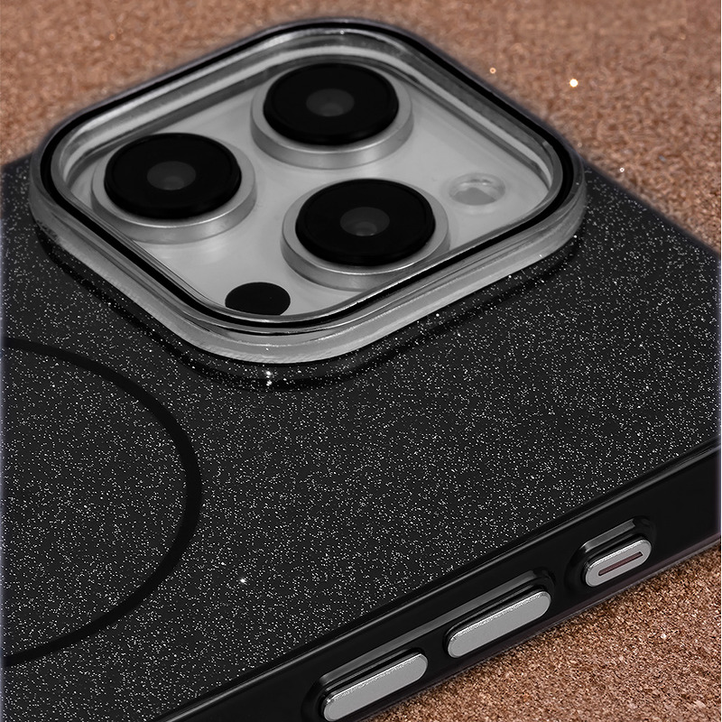 Glitter Thin Mag case for iPhone 17 Pro 6,3" black - Billede 3