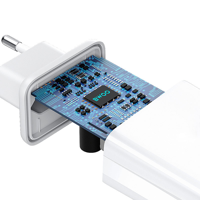 BWOO wall charger CDA182 QC 38W 1x USB-A + 1x USB-C white - Billede 3