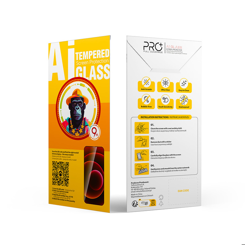 Universal tempered glass 9D OneFit AI-57 6,7"