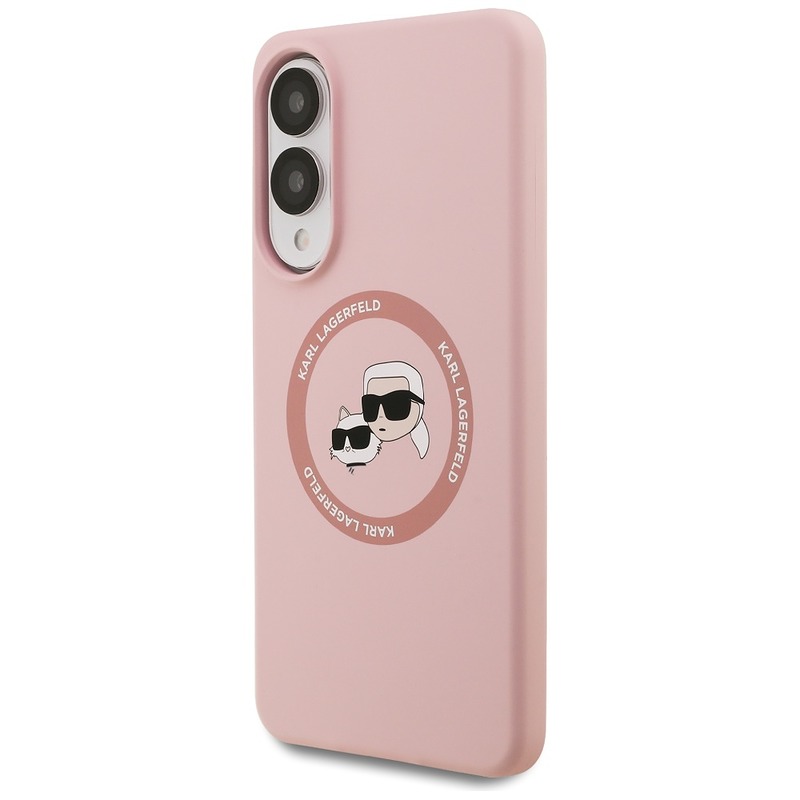 Karl Lagerfeld case for Samsung Galaxy S25 Edge MAGNETIC SILICONE DOUBLE HEADS pink - Billede 2