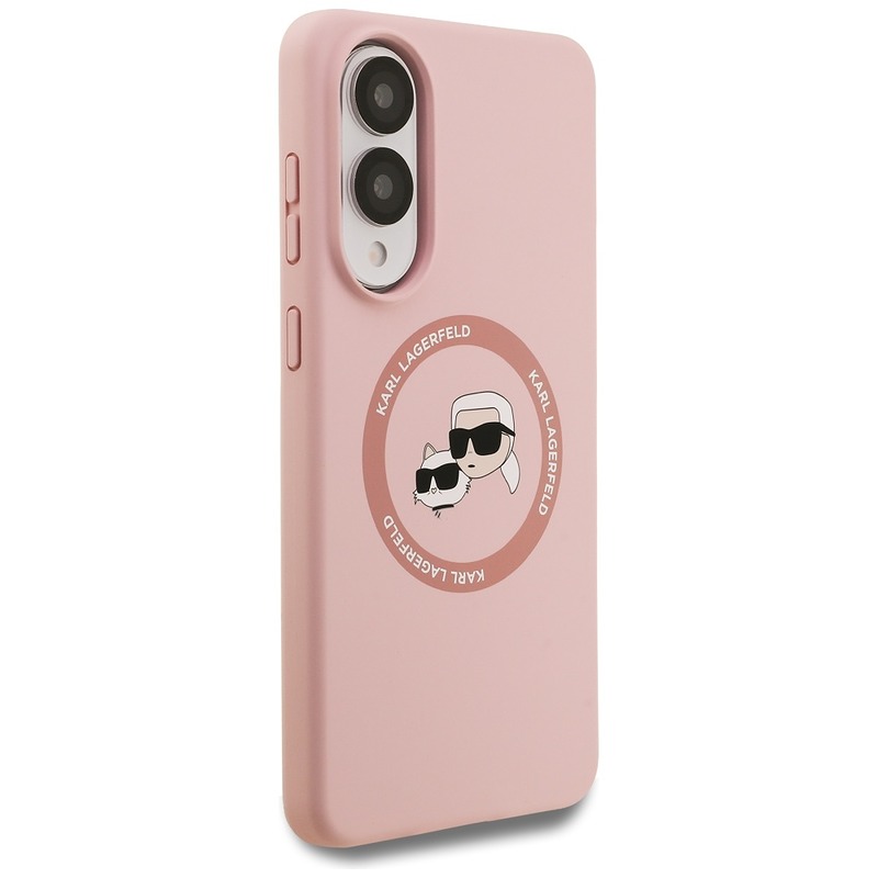 Karl Lagerfeld case for Samsung Galaxy S25 Edge MAGNETIC SILICONE DOUBLE HEADS pink - Billede 4