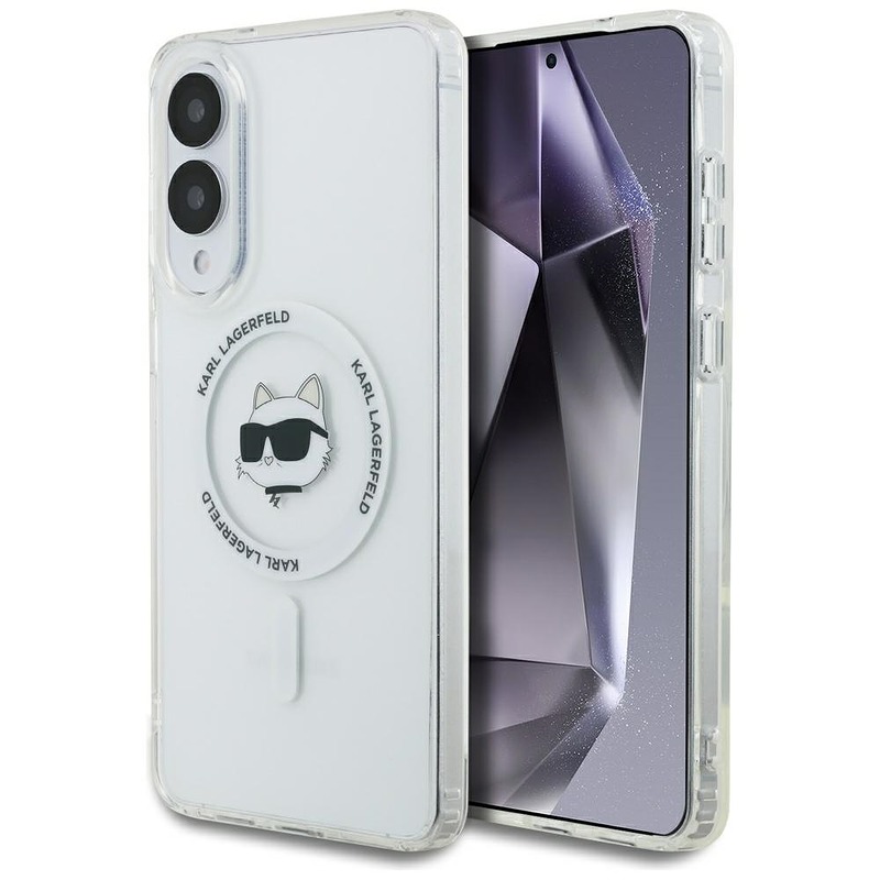 Karl Lagerfeld case for Samsung Galaxy S25 Edge HC MAGSAFE IML METAL CHOUPETTE HEAD white