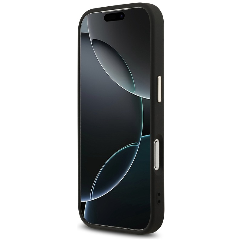 Guess Case Magsafe 4G PU Leather Case With Triangle Logo And Gold Metal Camera Frame For iPhone 17 Pro Black - Billede 5