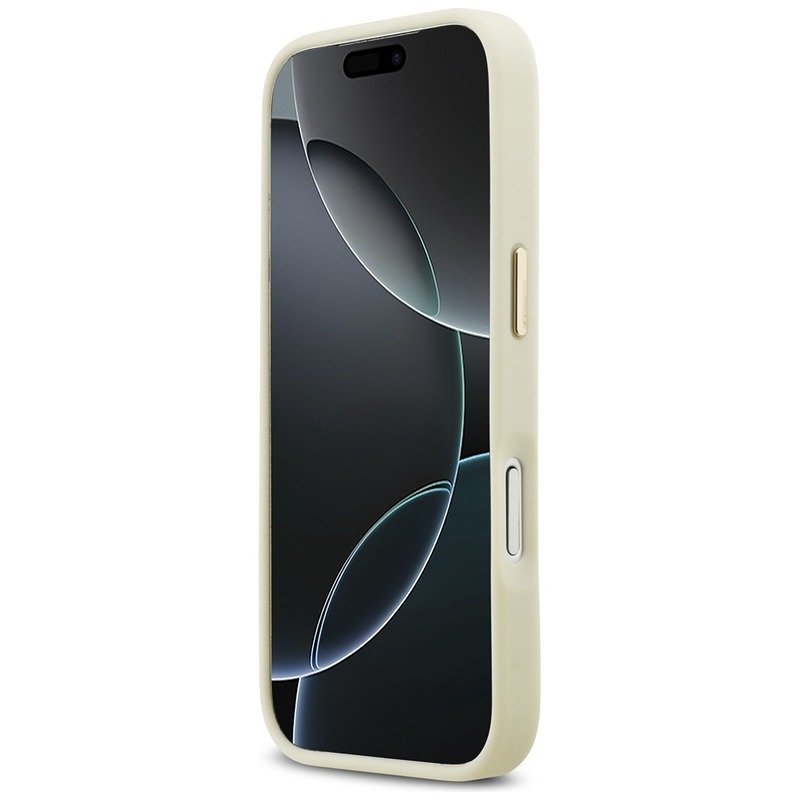 Karl Lagerfeld case PU leather case with Karl script logo and metal camera buttons for iPhone 17 Pro beige - Billede 5