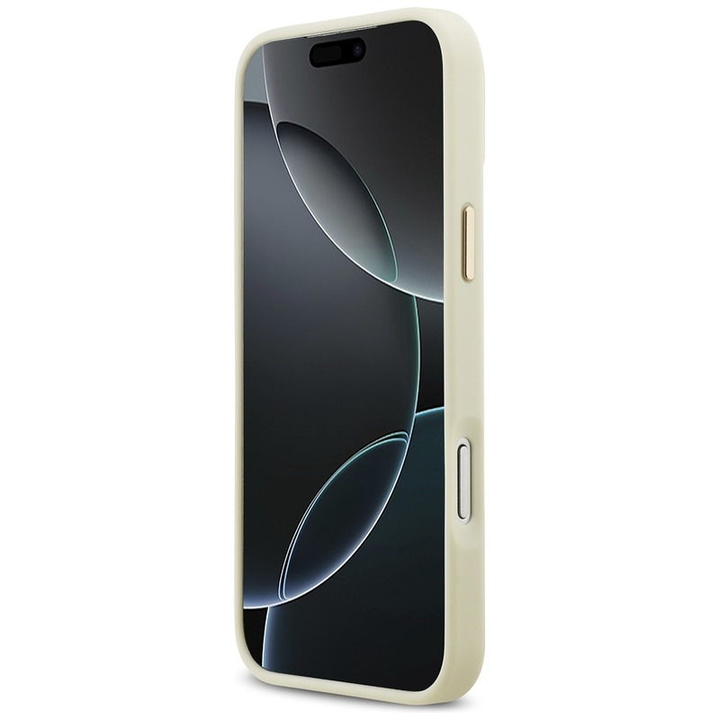 Karl Lagerfeld case PU leather case with Karl script logo and metal camera buttons for iPhone 17 Pro Max beige - Billede 5