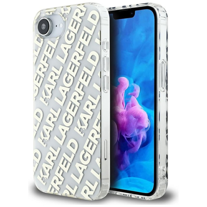 Karl Lagerfeld IML Repeat Logo case for iPhone 16e gold