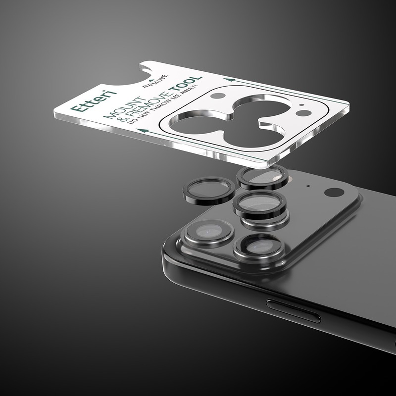 Etteri camera lens protector for iPhone 17 Pro / 17 Pro Max black - Billede 3