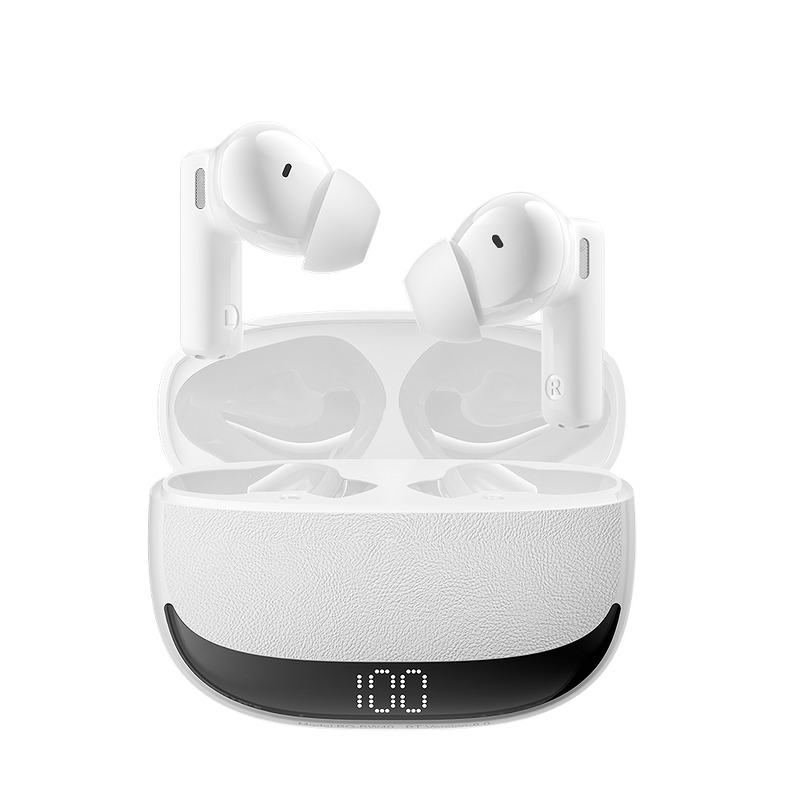BWOO Bluetooth earphones BW40 TWS ANC with LCD display white