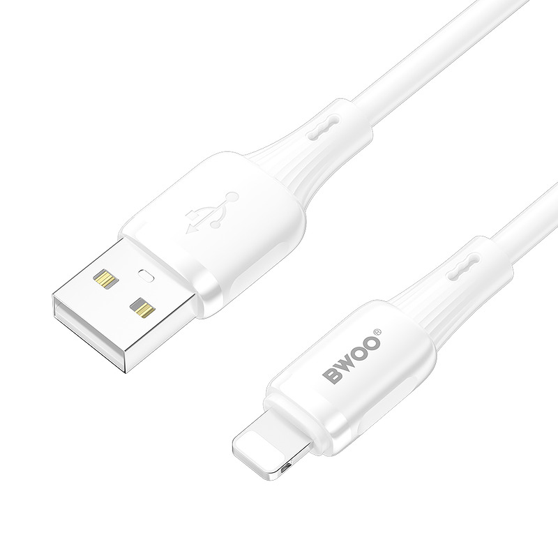 BWOO 3A silicone cable X329L usb - lightning 3A 1m white - Billede 2