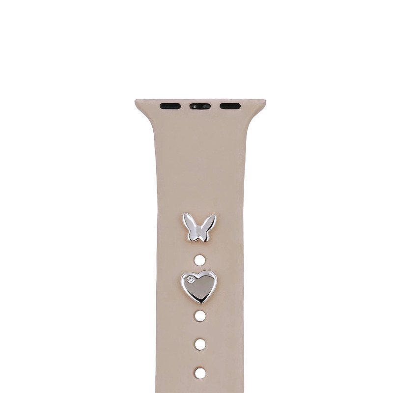 Pin Charms set for watch straps butterfly silver