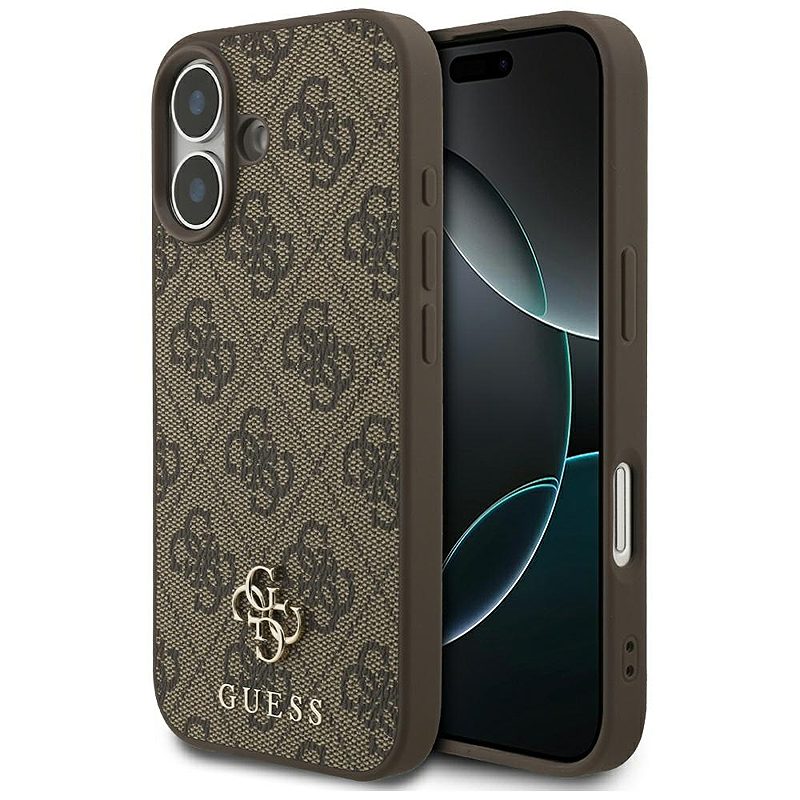 Guess 4G Small Classic Logo MagSafe case for iPhone 17 brown