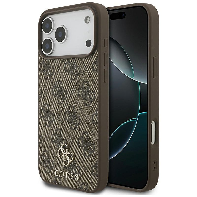 Guess 4G Small Classic Logo MagSafe case for iPhone 17 Pro Max brown