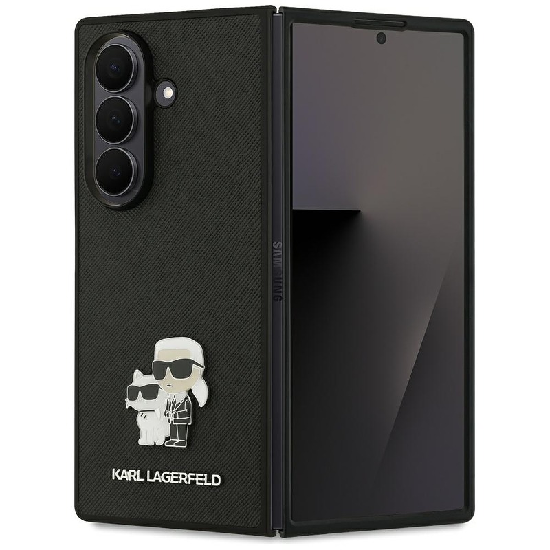 Karl Lagerfeld Saffiano Karl&Choupette Pin case for Samsung Galaxy Z Fold7 black