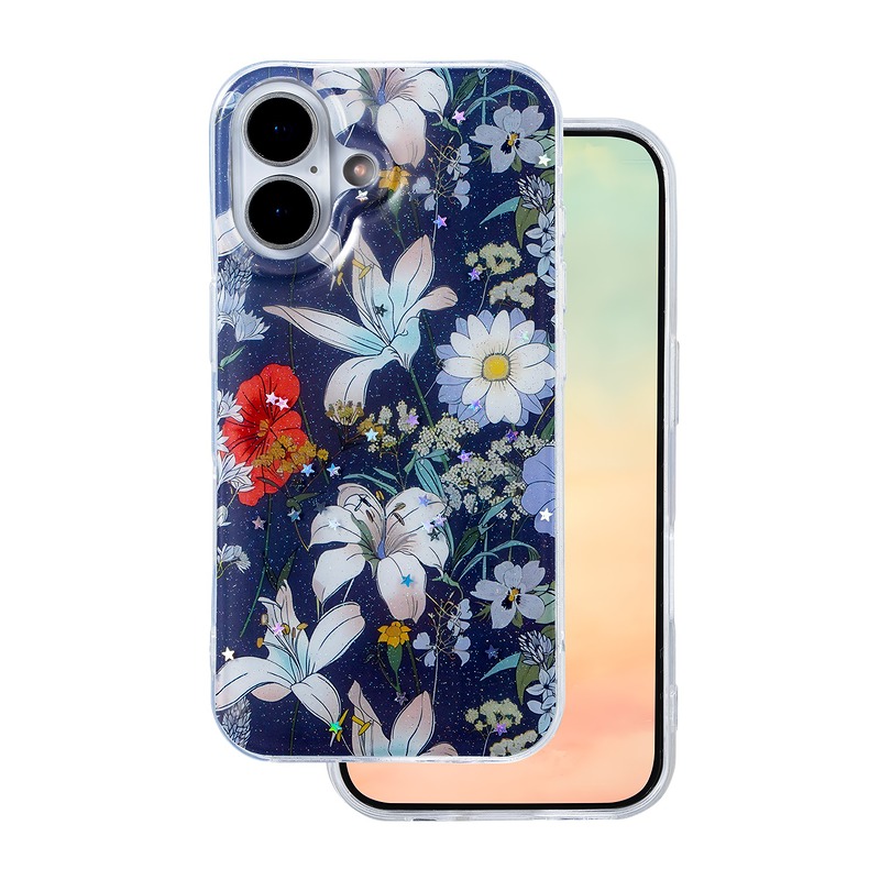 Glow Glam case for iPhone 16 6,1" blue
