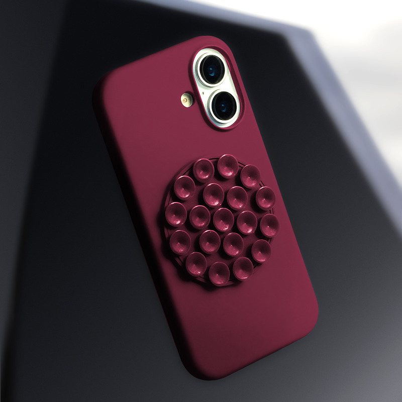 Silicone Stick case for iPhone 16 Pro 6,3" maroon - Billede 5