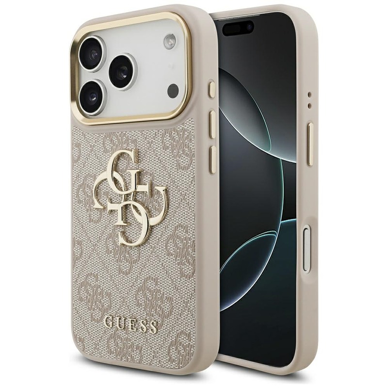 Guess case for iPhone 17 Pro HC 4G PU W/ BIG 4G CLASSIC LOGO GD pink