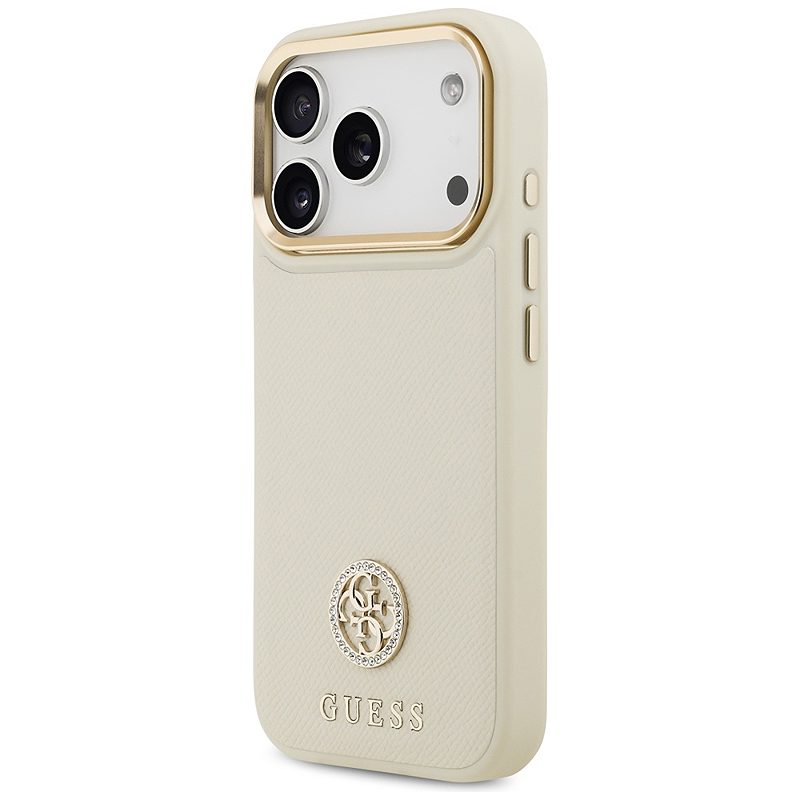 Guess Grained Strass Logo MagSafe case for iPhone 17 Pro beige - Billede 2