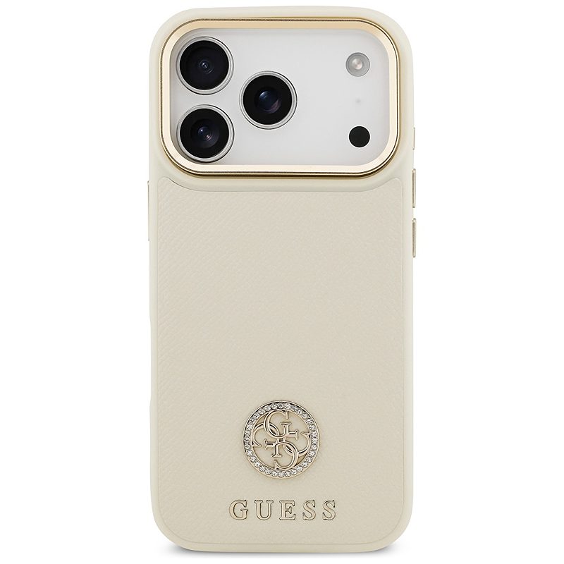 Guess Grained Strass Logo MagSafe case for iPhone 17 Pro beige - Billede 3
