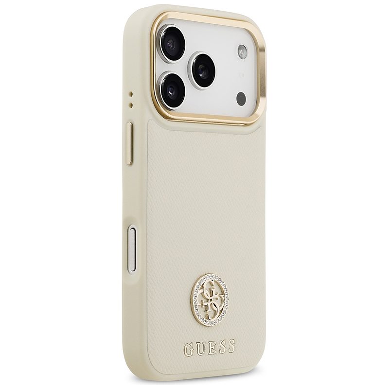 Guess Grained Strass Logo MagSafe case for iPhone 17 Pro beige - Billede 4