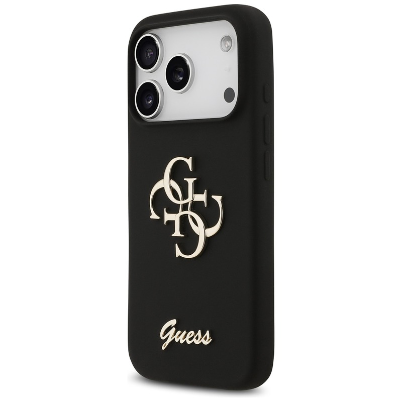 Guess Silicone Big 4G Script case for iPhone 17 Pro black - Billede 2