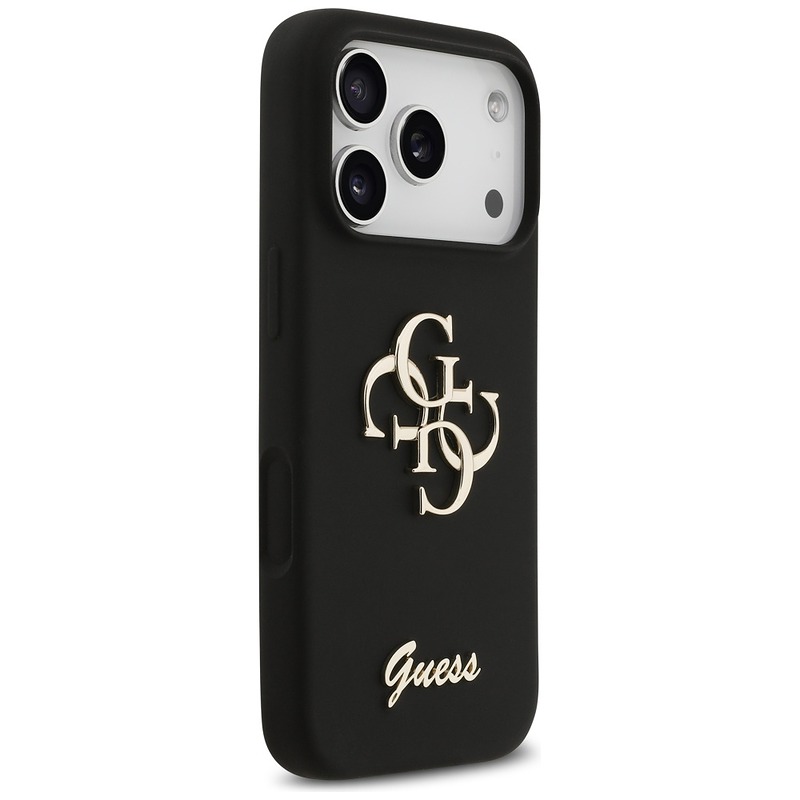 Guess Silicone Big 4G Script case for iPhone 17 Pro black - Billede 4