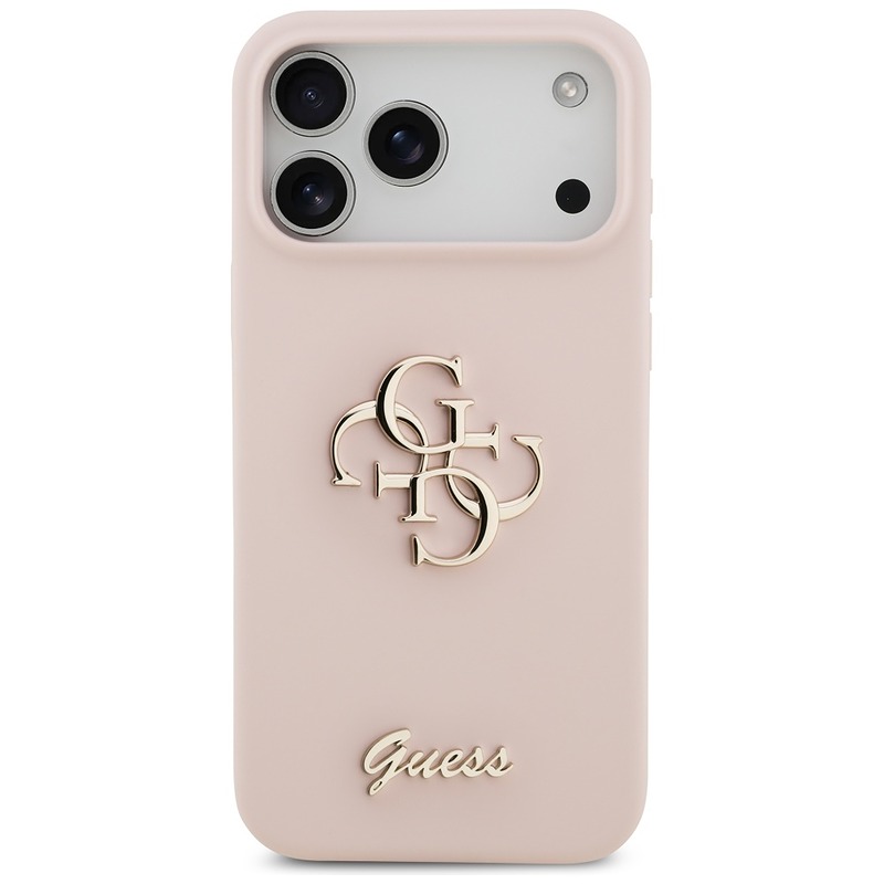 Guess Silicone Big 4G Script case for iPhone 17 Pro Max pink - Billede 3