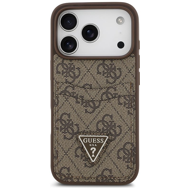 Guess 4G Double Card Triangle case for iPhone 17 Pro brown - Billede 3