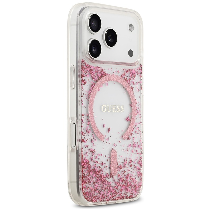 Guess Resin Bottom Glitter MagSafe case for iPhone 17 Pro pink - Billede 4