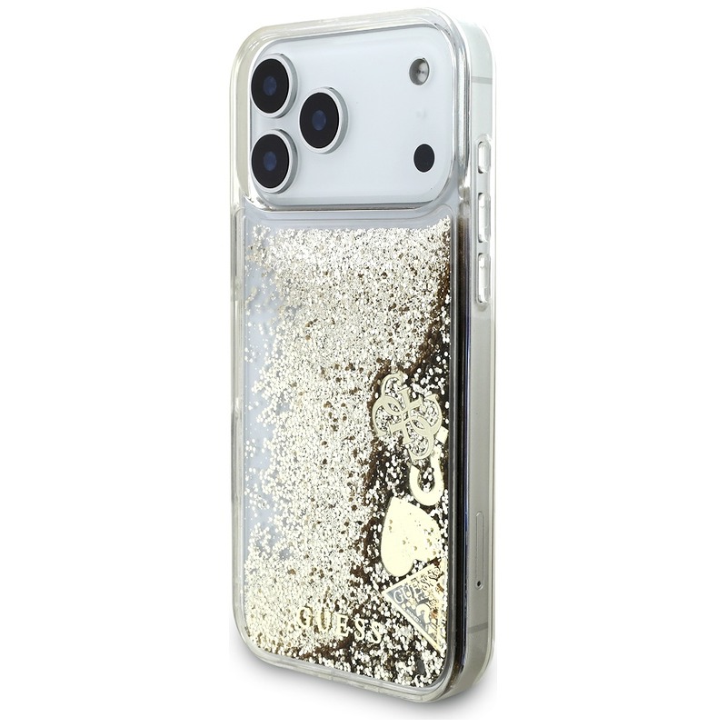 Guess Liq. Glitter 4 Charms case for iPhone 17 Pro Max gold - Billede 2