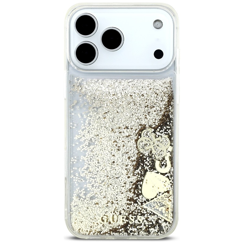 Guess Liq. Glitter 4 Charms case for iPhone 17 Pro Max gold - Billede 3