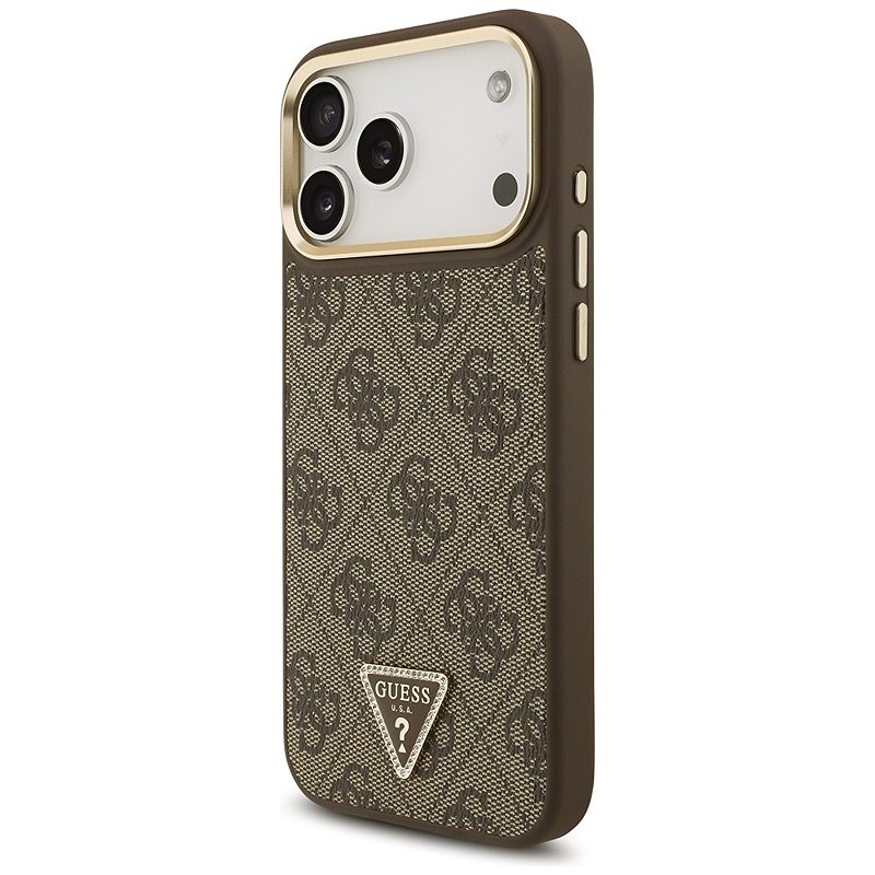 Guess 4G Triangle Logo & Big Strap Metal Buttons MagSafe case for iPhone 17 Pro Max brown - Billede 2