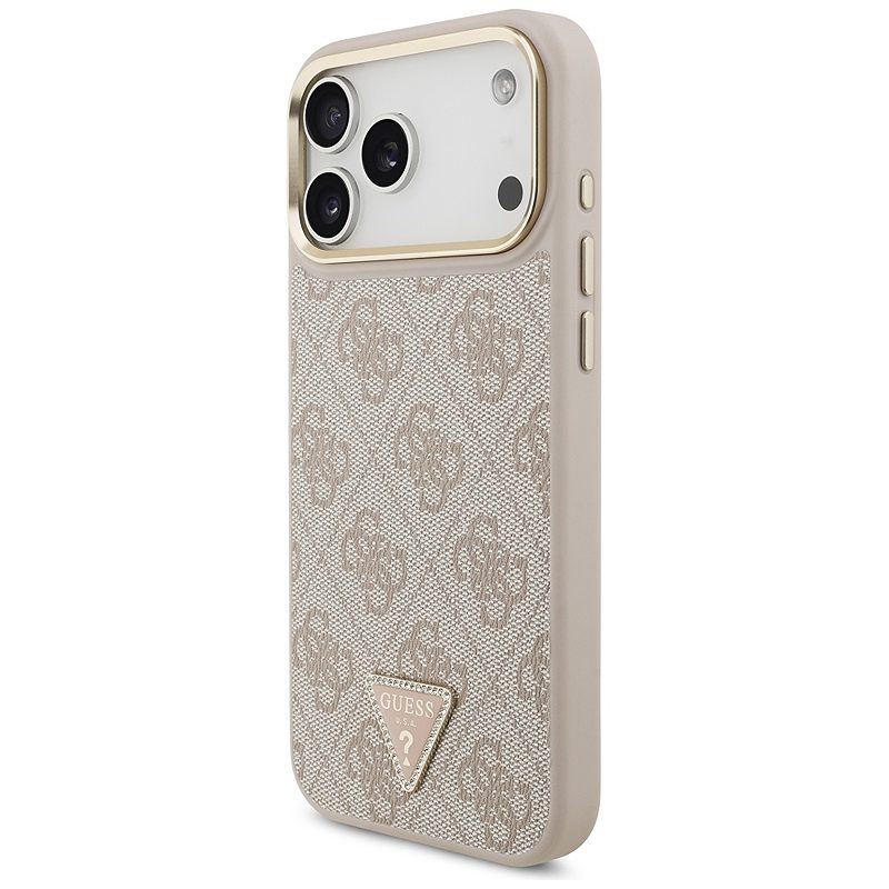 Guess 4G Triangle Logo & Big Strap Metal Buttons MagSafe case for iPhone 17 Pro Max pink - Billede 2