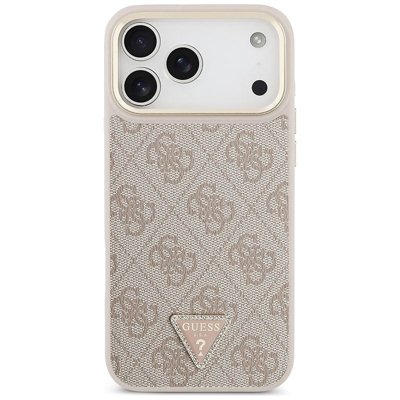 Guess 4G Triangle Logo & Big Strap Metal Buttons MagSafe case for iPhone 17 Pro Max pink - Billede 3